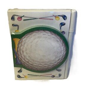 New Sealed Lady Jayne Ltd. 2 Golf Themed Notepads and 1 Pen 308 Diecut Ball Pad